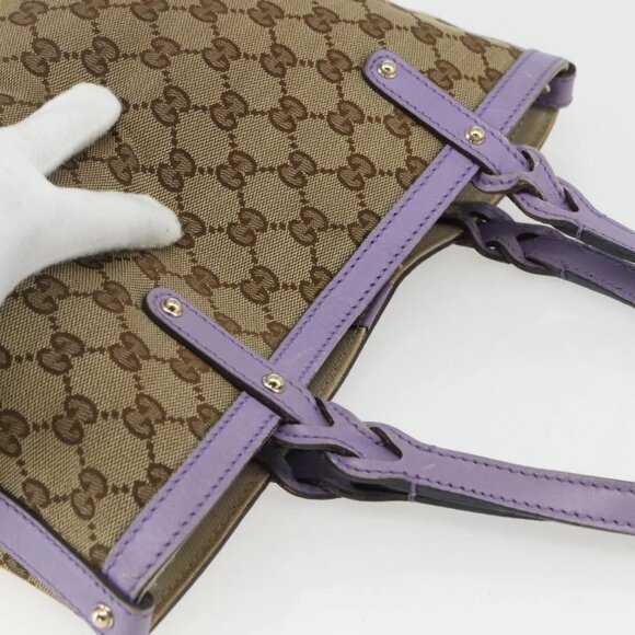 GUCCI GG Canvas Tote Bag Beige Gold 269878 Auth ka541 - Picture 7 of 16